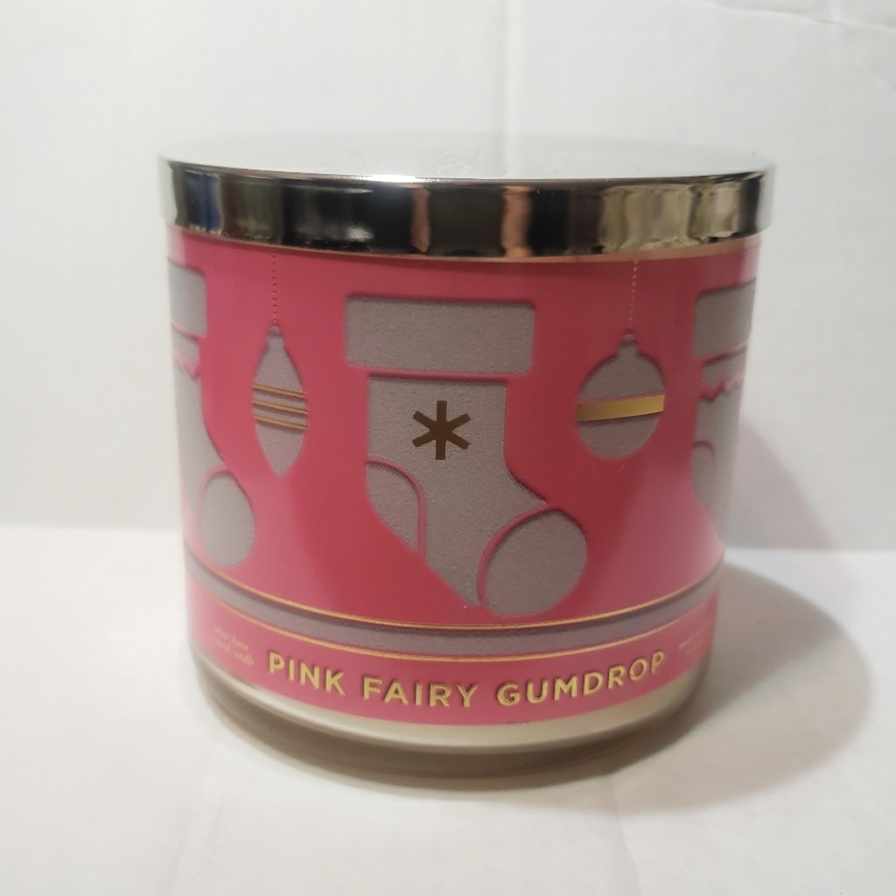 BBW PINK FAIRY GUMDROP 3 WICK CANDLE